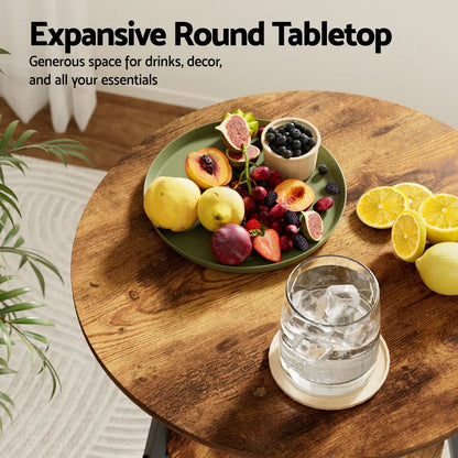 Artiss Industrial Bar Table with 2-Tier Organizer Weather-Resistant MDF Top Steel Frame - Mekamart Australia