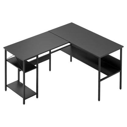 Artiss Computer Desk L shape Home Office Study Table Desks Open Shelf Black - Mekamart Australia