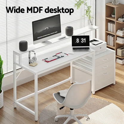 Artiss Computer Desk Home Office Study Table Desks w/Drawers Open Shelf White 160CM - Mekamart Australia