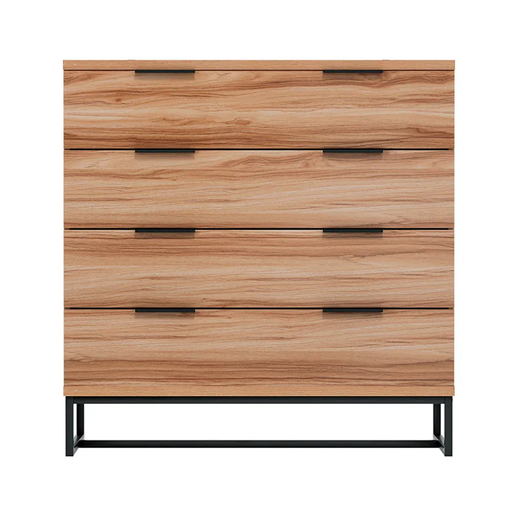 Artiss 4 Chest of Drawers Cabinet Dresser Table Tallboy Storage Bedroom Rust Oak - Mekamart Australia