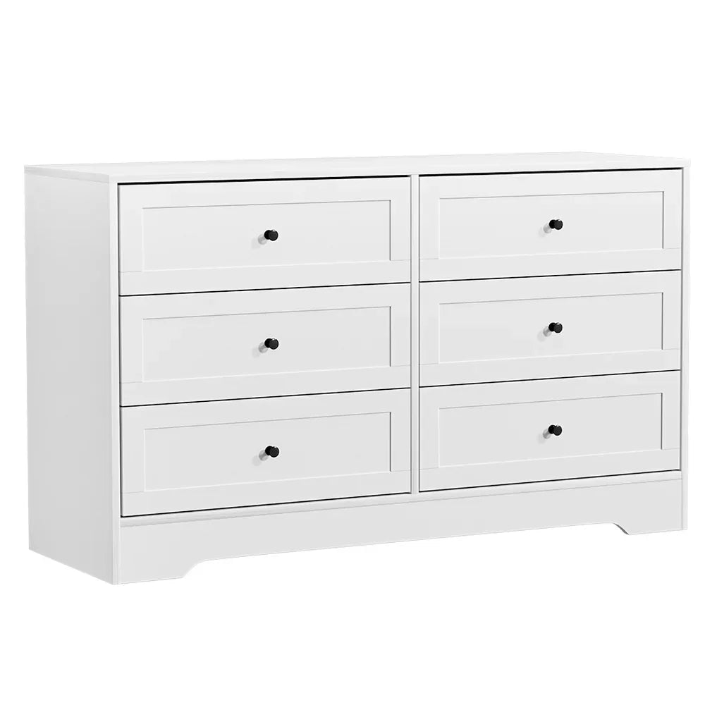 Artiss 6 Chest of Drawers - LEIF White - Mekamart Australia