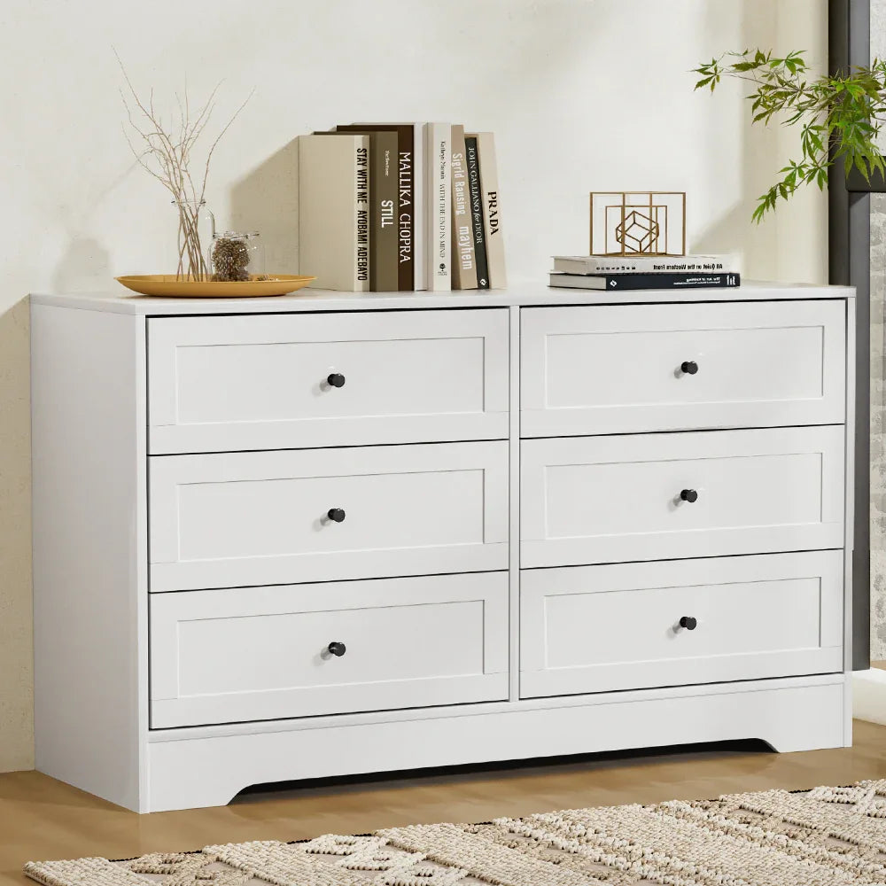 Artiss 6 Chest of Drawers - LEIF White - Mekamart Australia