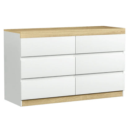 Artiss 6 Chest of Drawers Cabinet Dresser Table Tallboy Storage Bedroom White - Mekamart Australia