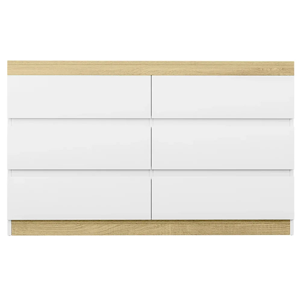 Artiss 6 Chest of Drawers Cabinet Dresser Table Tallboy Storage Bedroom White - Mekamart Australia