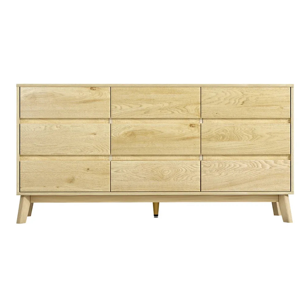 Artiss 9 Chest of Drawers Tallboy Cabinet - XAVI Pine - Mekamart Australia