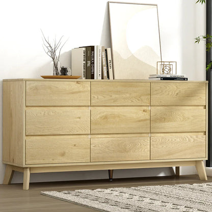 Artiss 9 Chest of Drawers Tallboy Cabinet - XAVI Pine - Mekamart Australia