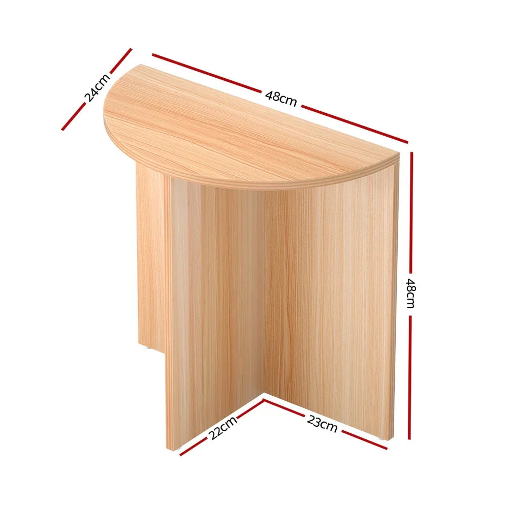 Artiss Coffee Table Semi-circle 48CM Pine Elva - Mekamart Australia