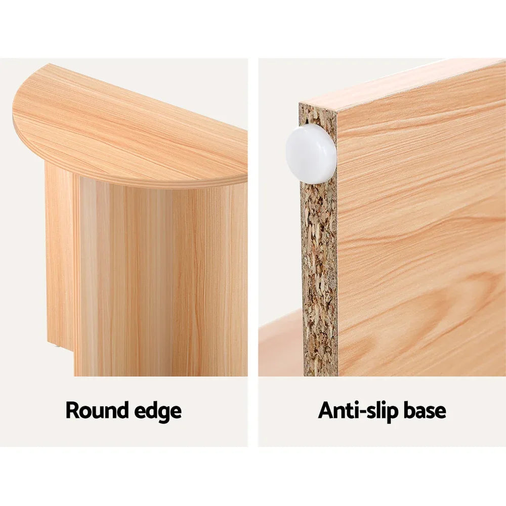 Artiss Coffee Table Semi-circle 48CM Pine Elva - Mekamart Australia