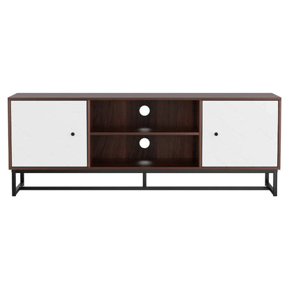 Artiss TV Unit 150cm Storage Shelves Walnut White - Mekamart Australia