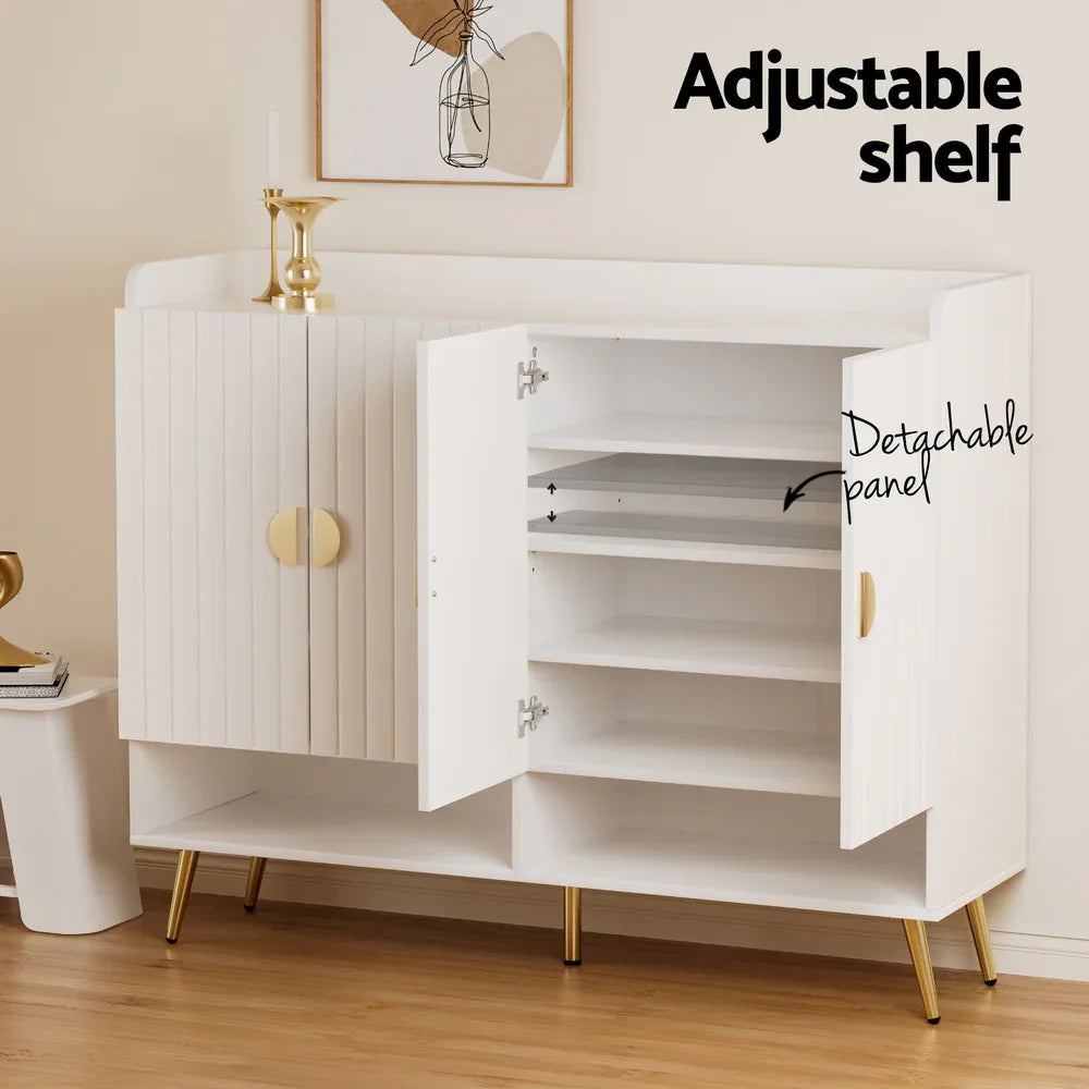 Artiss Shoe Rack Cabinet 5 Tiers 30 Pairs White