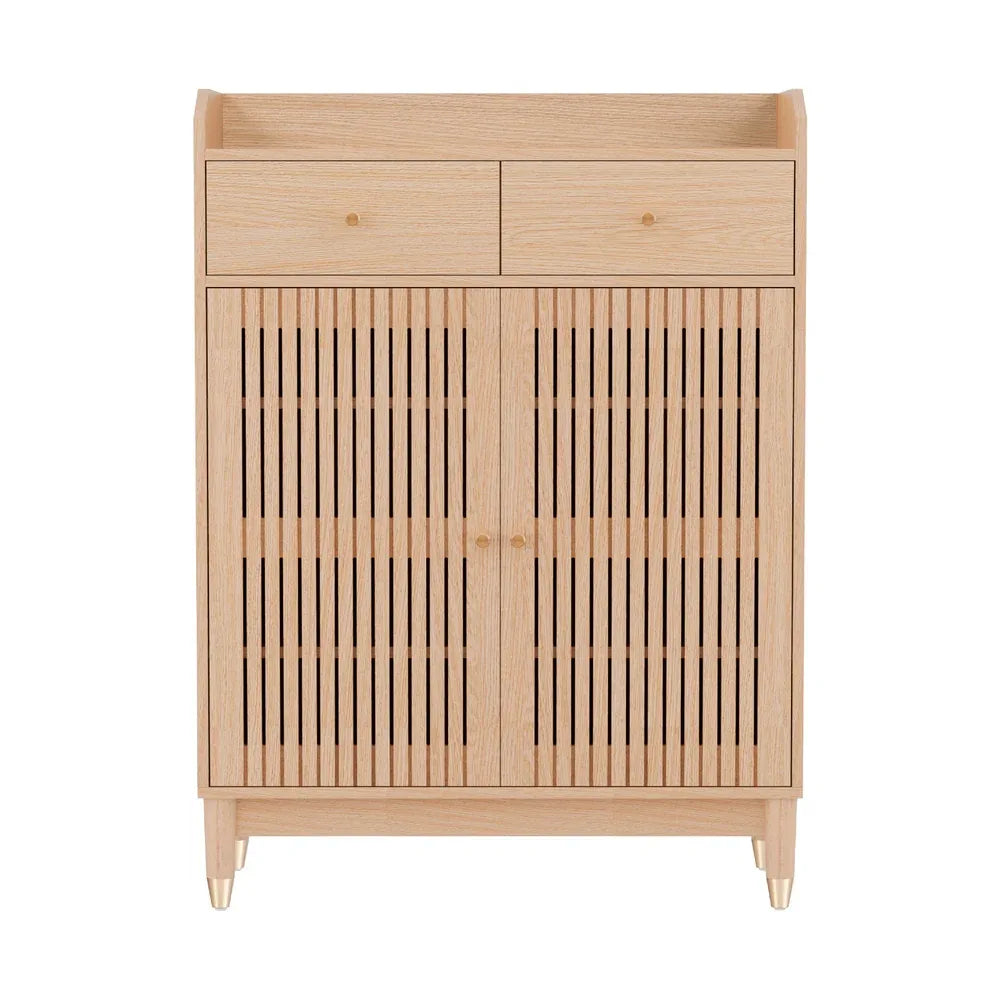 Artiss Shoe Rack Cabinet 4-Tier 16 Pairs Pine - Mekamart Australia
