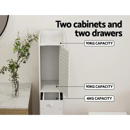 Artiss Bathroom Toilet Storage Cabinet Laundry Tallboy Cupboard Slim Corner - Mekamart Australia
