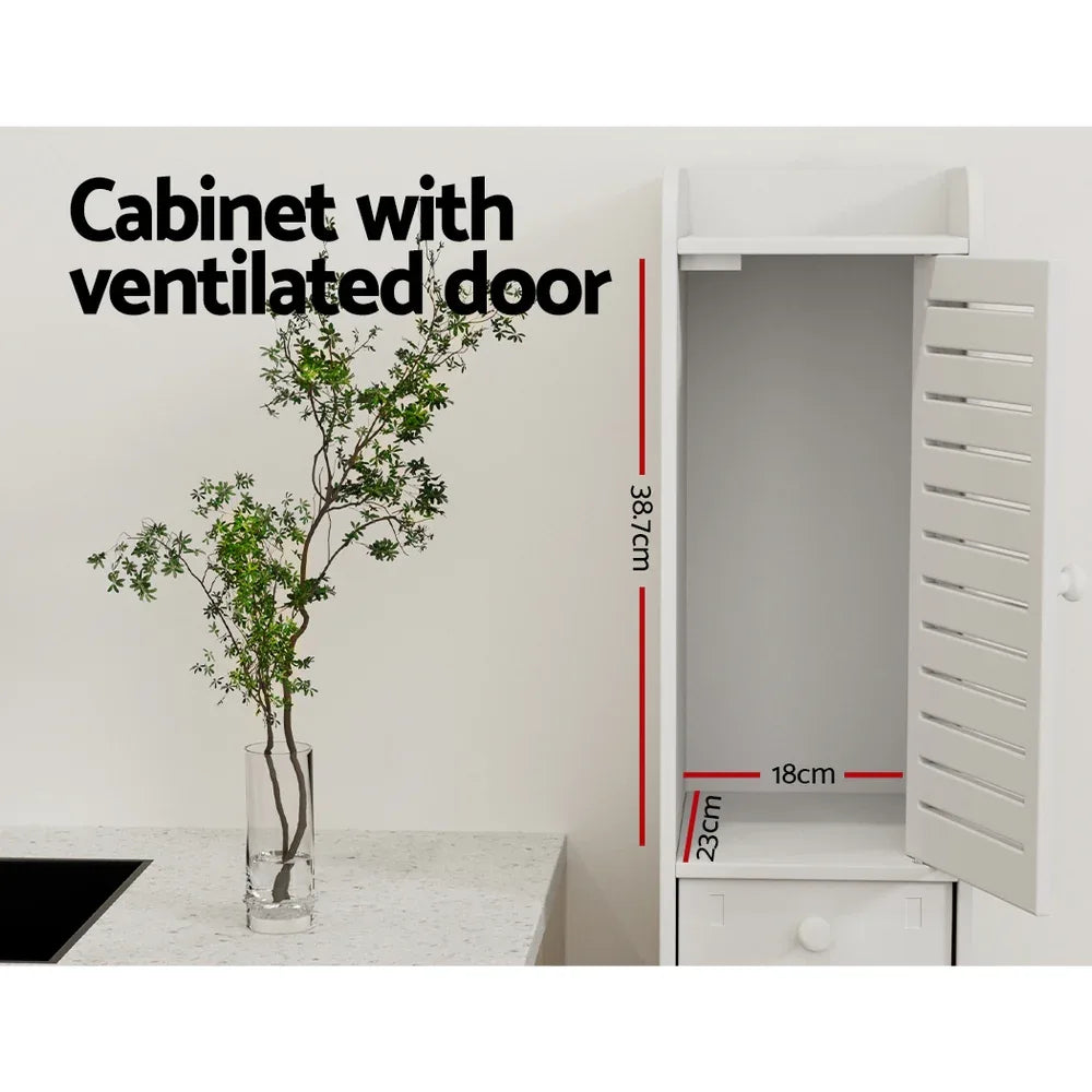 Artiss Bathroom Toilet Storage Cabinet Laundry Tallboy Cupboard Slim Corner - Mekamart Australia