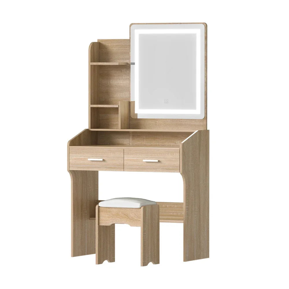 Artiss Dressing Table Set Stool Led Wood - Mekamart Australia