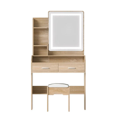 Artiss Dressing Table Set Stool Led Wood - Mekamart Australia