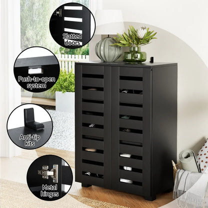 Artiss Shoe Rack Storage Cabinet 20 Pairs 5-tier Black Alster - Mekamart Australia