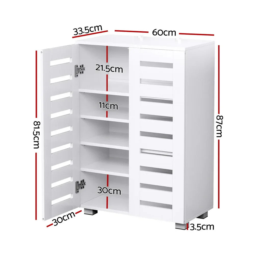 Artiss Shoe Rack Storage Cabinet 20 Pairs 5-tier White Alster - Mekamart Australia