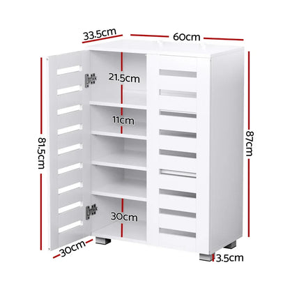 Artiss Shoe Rack Storage Cabinet 20 Pairs 5-tier White Alster - Mekamart Australia