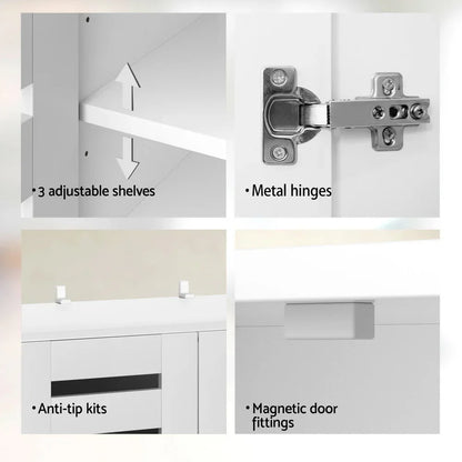 Artiss Shoe Rack Storage Cabinet 20 Pairs 5-tier White Alster - Mekamart Australia