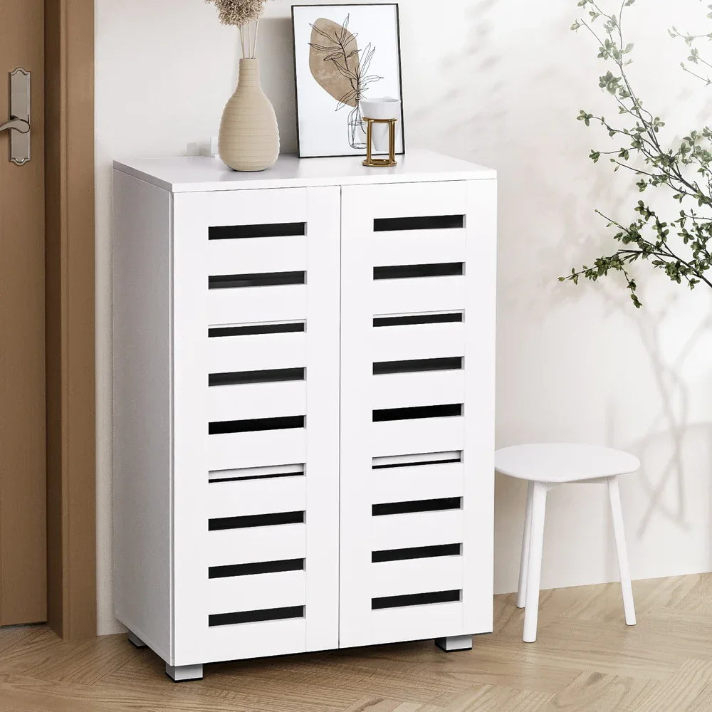 Artiss Shoe Rack Storage Cabinet 20 Pairs 5-tier White Alster - Mekamart Australia