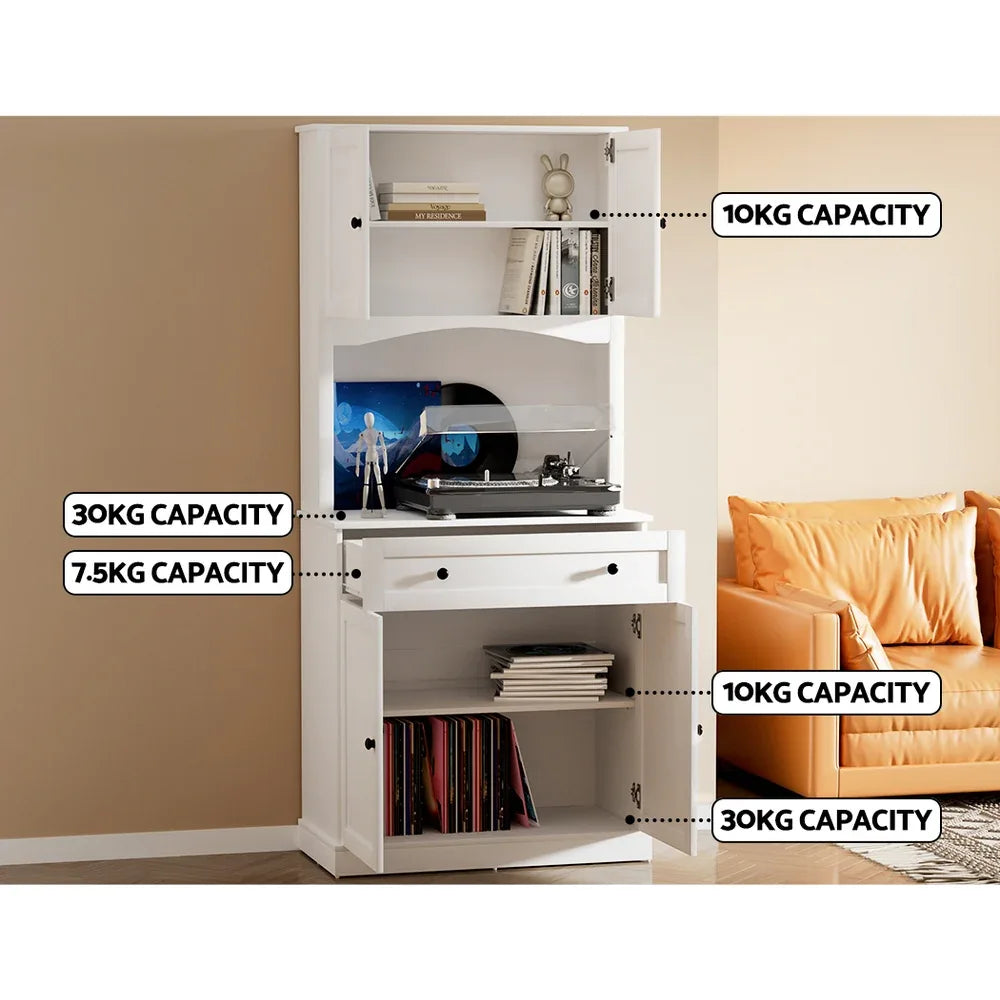 Artiss Buffet Sideboard Cabinet Cupboard Pantry Storage Shelves Hutch White - Mekamart Australia