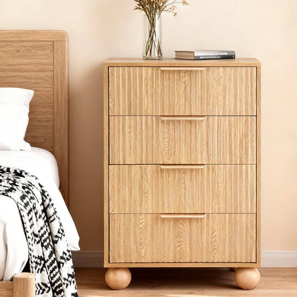 Artiss 4 Chest of Drawers Dresser Tallboy Pine - Mekamart Australia