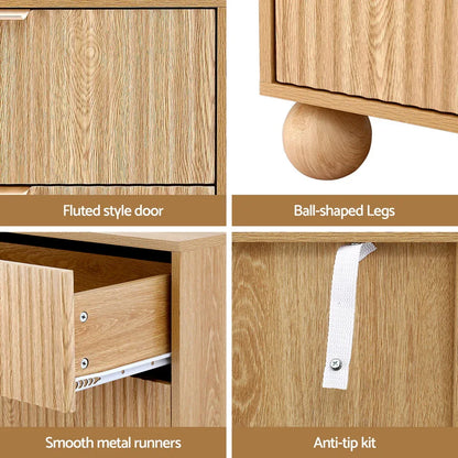 Artiss 4 Chest of Drawers Dresser Tallboy Pine - Mekamart Australia