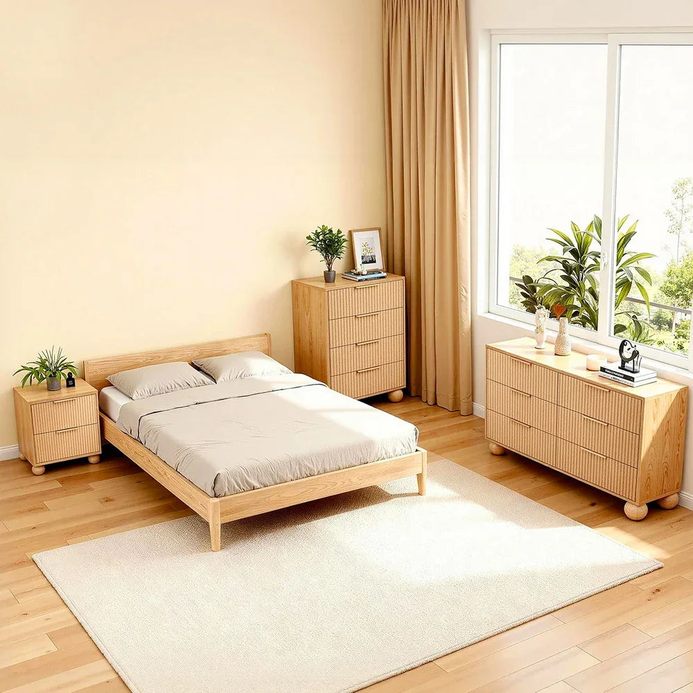 Artiss 4 Chest of Drawers Dresser Tallboy Pine - Mekamart Australia