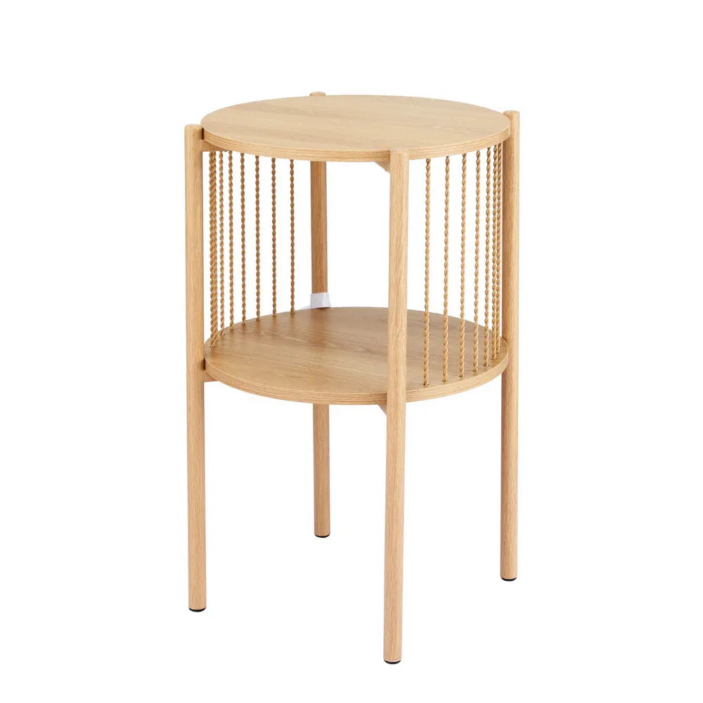 Artiss Coffee Table 2-Tier Round Wood - Mekamart Australia