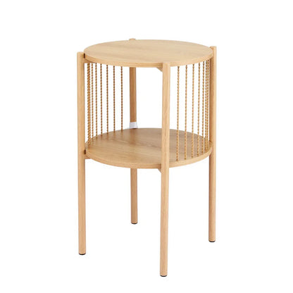 Artiss Coffee Table 2-Tier Round Wood - Mekamart Australia