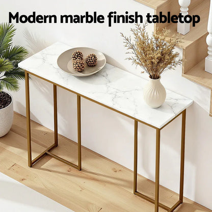 Artiss Console Table Marble Effect White&Gold