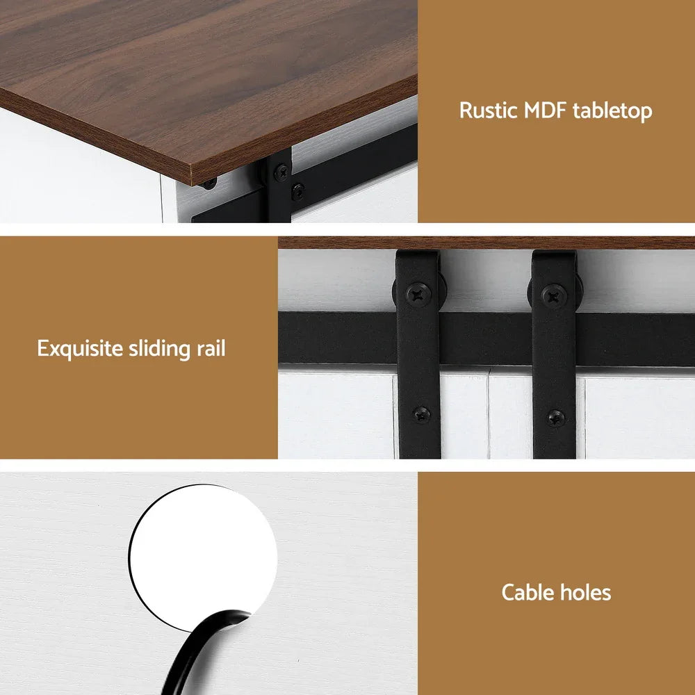 Artiss Buffet Sideboard Storage Cabinet Kitchen Cupboard Sliding Doors White - Mekamart Australia