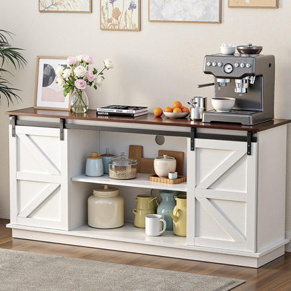 Artiss Buffet Sideboard Storage Cabinet Kitchen Cupboard Sliding Doors White - Mekamart Australia