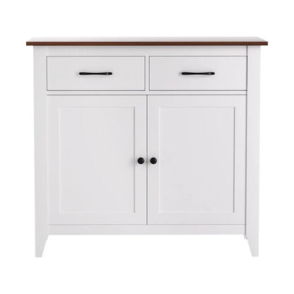 Artiss Buffet Sideboard Storage Cabinet Kitchen Cupboard Hallway 2 Drawers White - Mekamart Australia