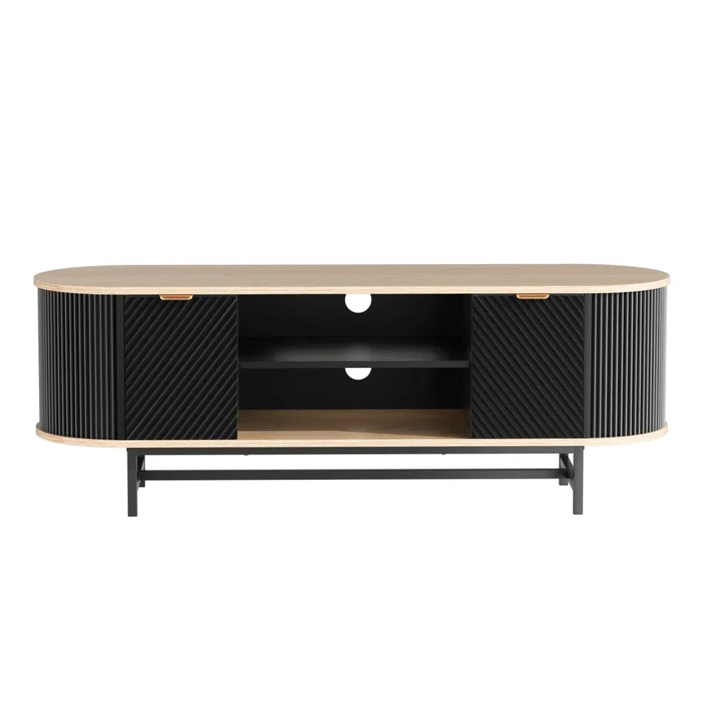 Artiss TV Unit Entertainment Unit Storage Cabinet Black Pine