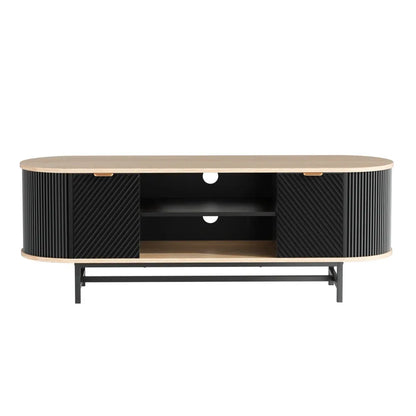 Artiss TV Unit Entertainment Unit Storage Cabinet Black Pine