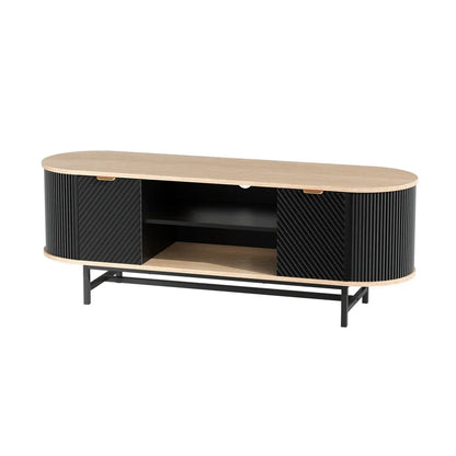 Artiss TV Unit Entertainment Unit Storage Cabinet Black Pine