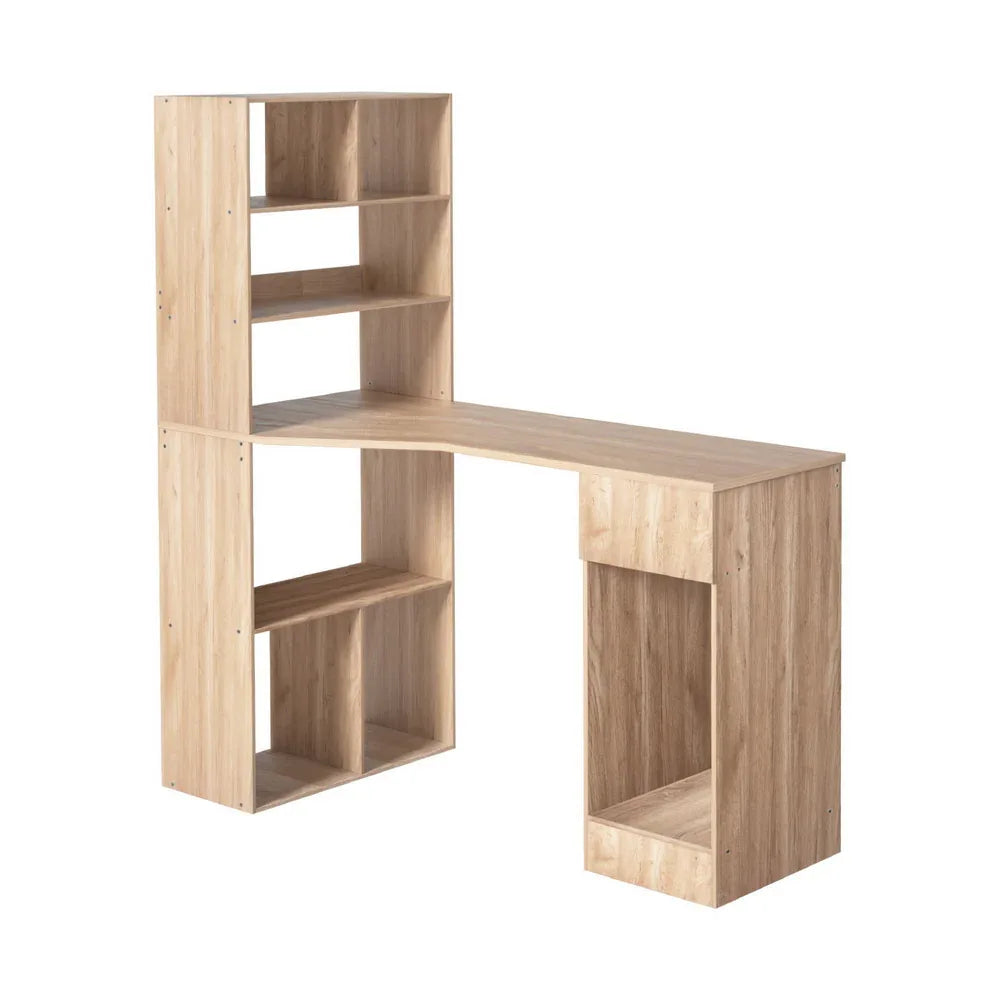 Artiss Computer Desk Bookshelf Drawer Cabinet Oak 120CM - Mekamart Australia