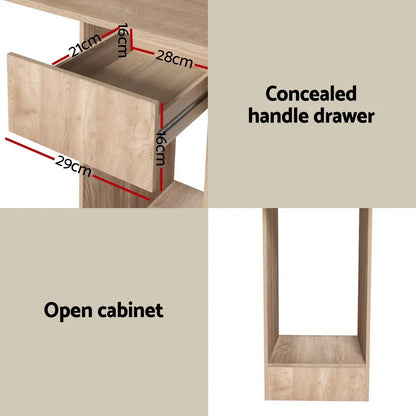 Artiss Computer Desk Bookshelf Drawer Cabinet Oak 120CM - Mekamart Australia