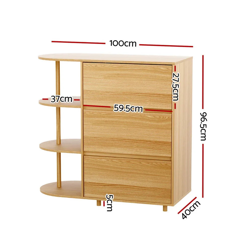 Artiss Chest of 3 Drawers Storage Cabinet 3 Shelves Pine - Mekamart Australia