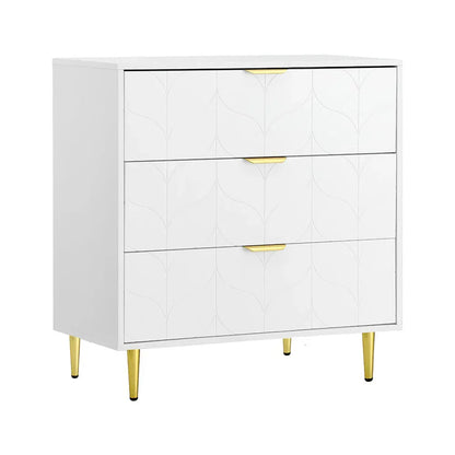 Artiss 3 Chest of Drawers Lowboy Cabinet White - Mekamart Australia