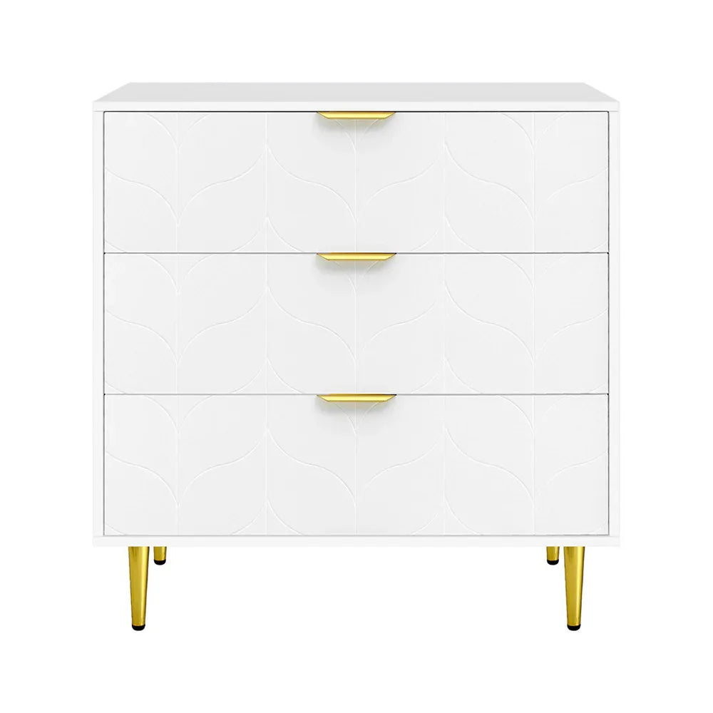 Artiss 3 Chest of Drawers Lowboy Cabinet White - Mekamart Australia