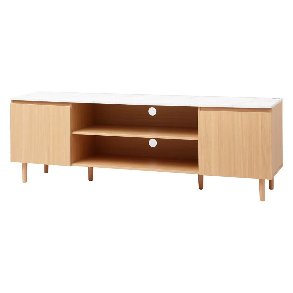 Artiss TV Cabinet Entertainment Unit Stand 180CM Pine White - Mekamart Australia
