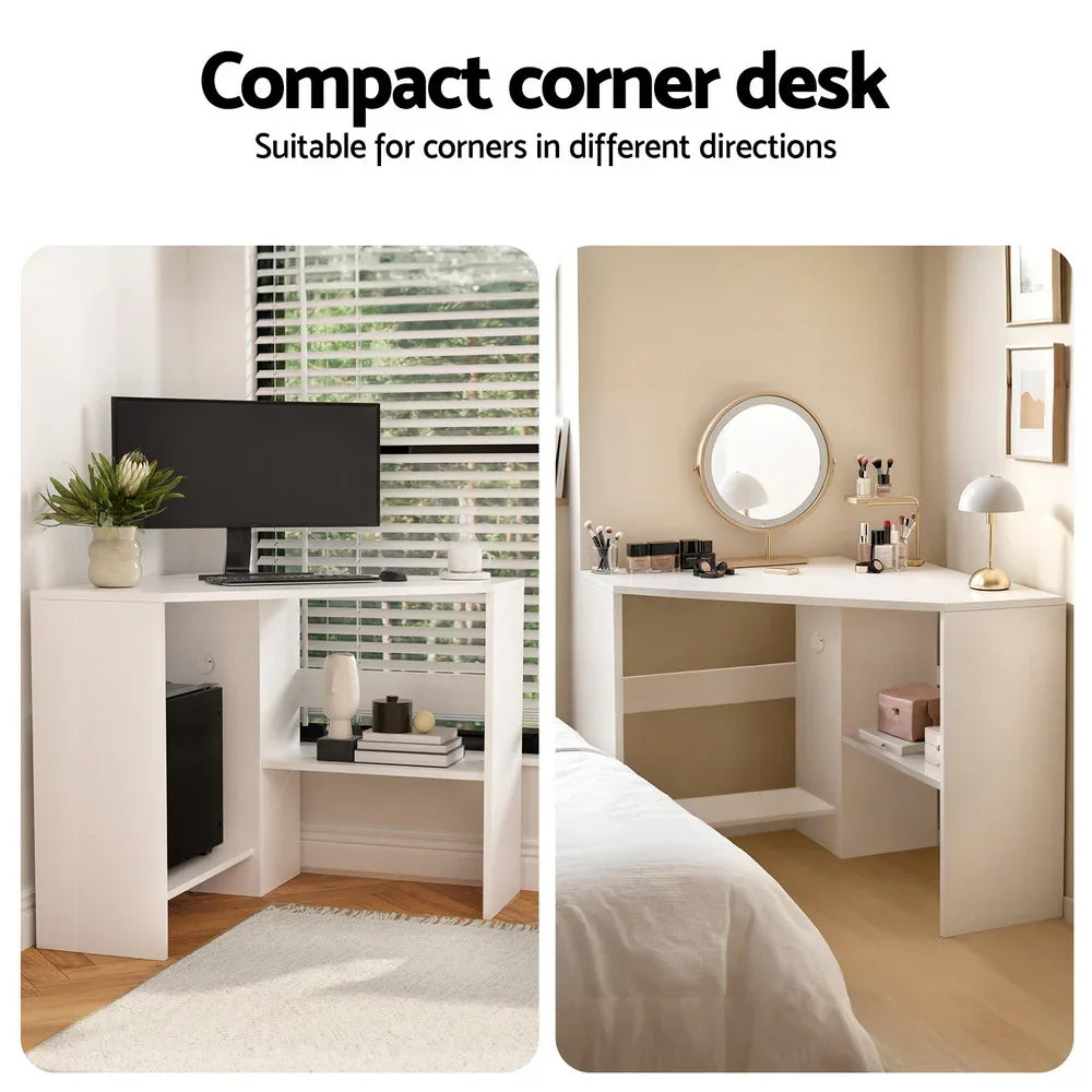 Artiss Corner Computer Desk Shelves CPU Stand L-shape Home Office Workstation Desks - Mekamart Australia