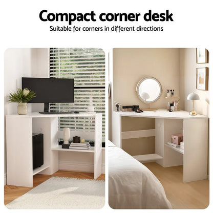 Artiss Corner Computer Desk Shelves CPU Stand L-shape Home Office Workstation Desks - Mekamart Australia