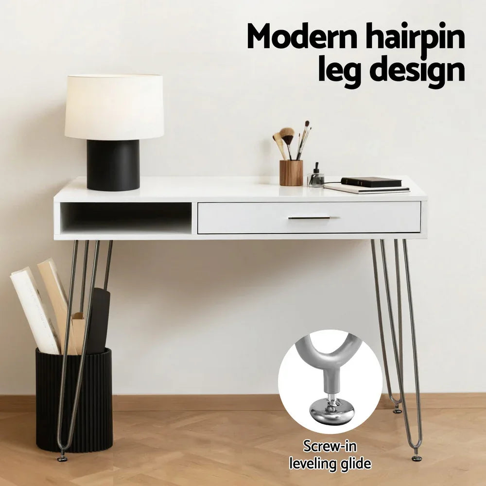 Artiss Computer Desk Drawer Cabinet Home Office Desks Workstation 100cm White - Mekamart Australia