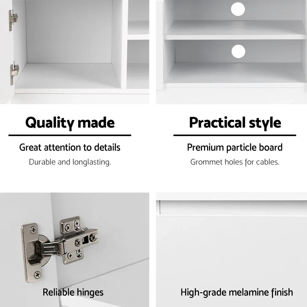 Artiss TV Cabinet Entertainment Unit 120cm White Anita - Mekamart Australia