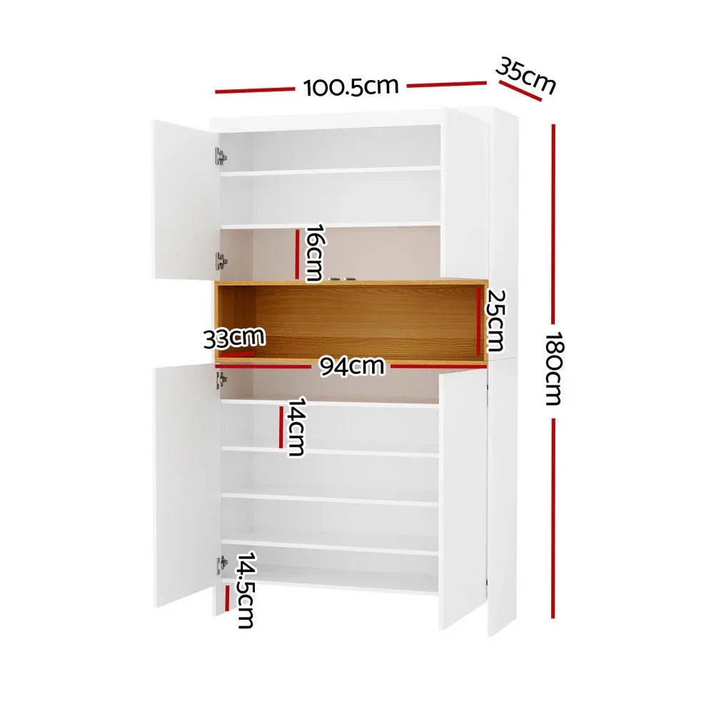 Artiss Shoe Rack Storage Cabinet 9 Tiers White - Mekamart Australia