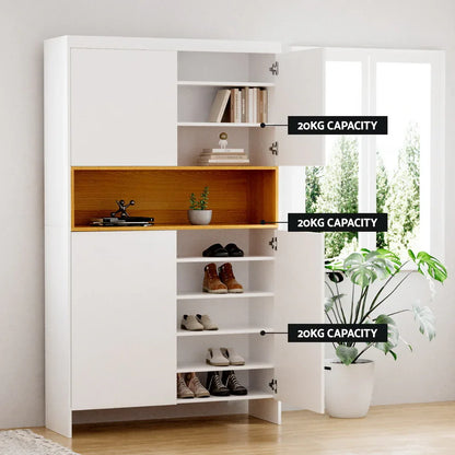 Artiss Shoe Rack Storage Cabinet 9 Tiers White - Mekamart Australia