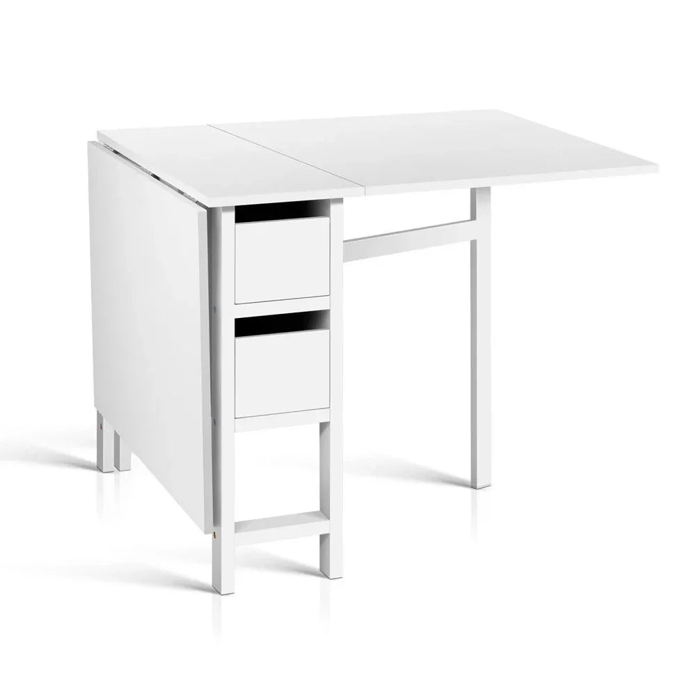 Artiss Dining Table Rectangular Extendable White - Mekamart Australia